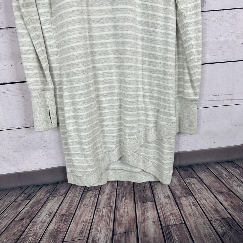 Athleta Dress Womens Large Gray Striped Criss Cross Sweatshirt Lagenlook Casual - Picture 3 of 15